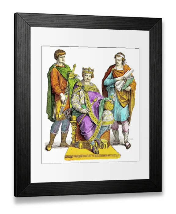 Framed Print : Munich illustrated book, costumes