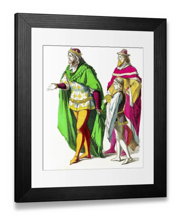 Framed Print : Muenchener Bilderbogen, Costumes Framed Print : Muenchener Bilderbogen, Costumes