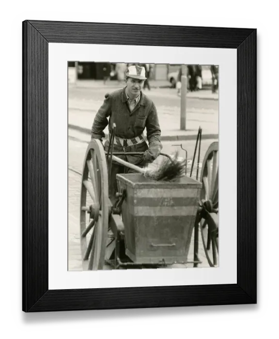 Framed Print : Street sweepers, historical photograph