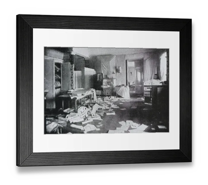 Framed Print : Grand Duchess Tatiana bedroom after the sack of the Winter Palace
