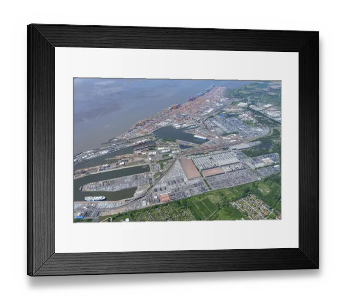 Framed Print : Aerial view of the Container Terminal Bremerhaven