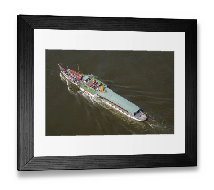 Framed Print : Aerial view of the paddle steamer Kaiser Wilhelm