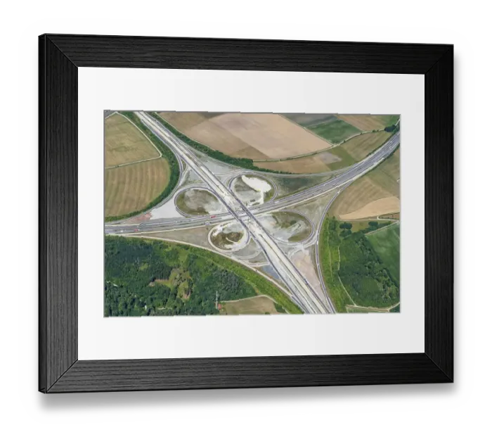 Framed Print : Federal motorway junction Feuchtwangen Crailsheim A 7