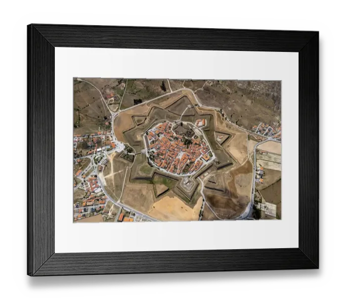 Framed Print : Aerial view of the fortress wall around Almeida