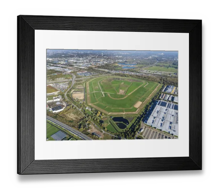 Framed Print : Aerial photo Feldhofe, harbour silt
