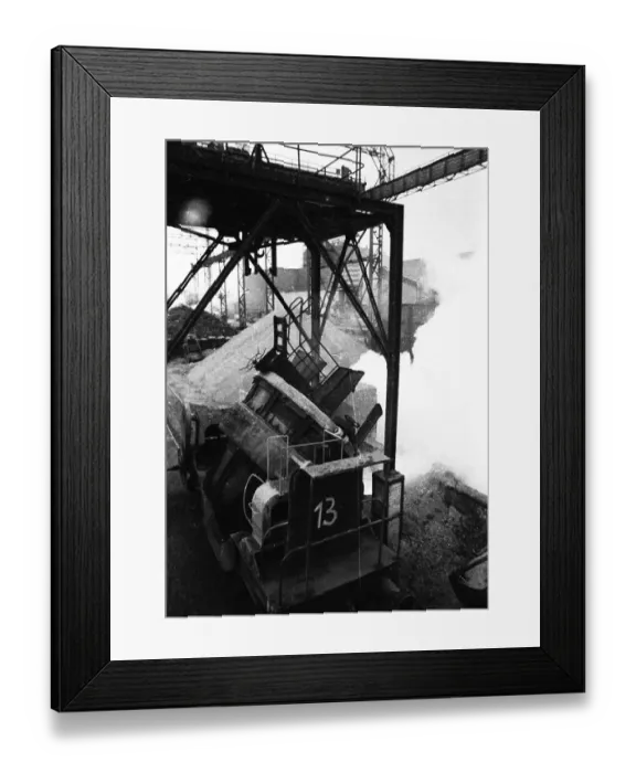 Framed Print : The work of the steelworkers, like here on 31 August 1971 at the Mannesmann-Huettenwerke in Duisburg Framed Print : The work of the steelworkers, like here on 31 August 1971 at the Mannesmann-Huettenwerke in Duisburg