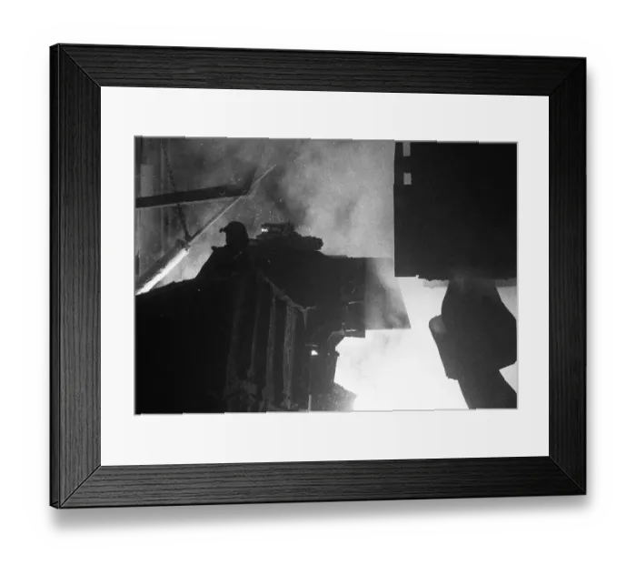 Framed Print : The work of the steelworkers, like here on 31 August 1971 at the Mannesmann-Huettenwerke in Duisburg