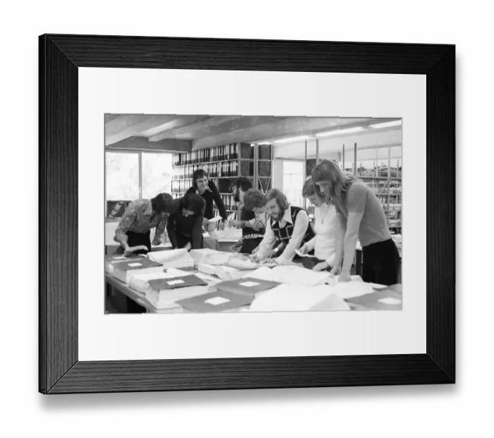 Framed Print : Work at the Central Office for the Allocation of Study Places (ZVS) on 20