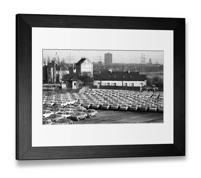 Framed Print : Car dump at the Opel Bochum plant on 3 Framed Print : Car dump at the Opel Bochum plant on 3