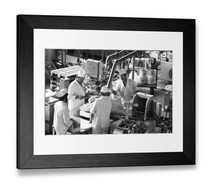 Framed Print : The work of the Westmilch dairy in the production of butter on 28 Framed Print : The work of the Westmilch dairy in the production of butter on 28