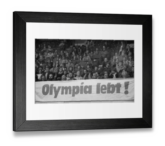 Framed Print : The Yes and No to the 1980 Moscow Olympics brought protesters to the Westfalenhalle on 20 Framed Print : The Yes and No to the 1980 Moscow Olympics brought protesters to the Westfalenhalle on 20