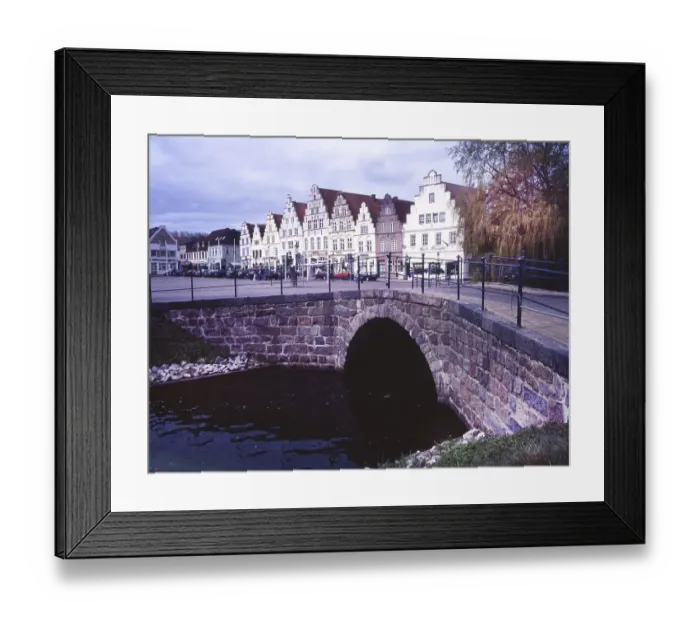 Framed Print : The beautiful historical market in Husum in Schleswig-Holstein