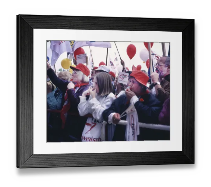 Framed Print : 50, 000 followed a call by their unions HBV