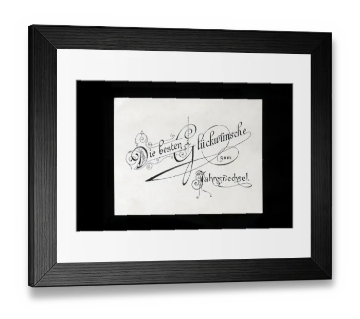 Framed Print : Greeting card around 1900, original size 11