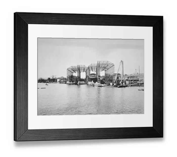 Framed Print : Vulkanwerft, historical photo, ca