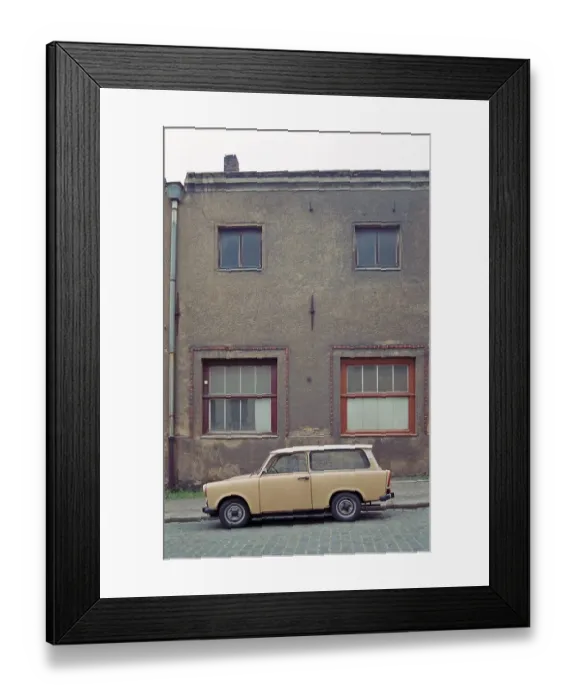 Framed Print : Parked Trabi, Leipzig, 17. 10. 1992 Framed Print : Parked Trabi, Leipzig, 17. 10. 1992