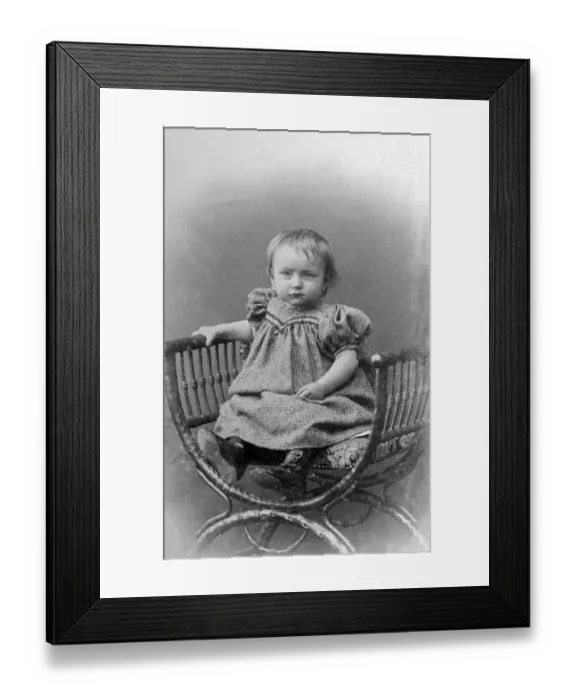 Framed Print : Portrait, baby, girl looking into the camera