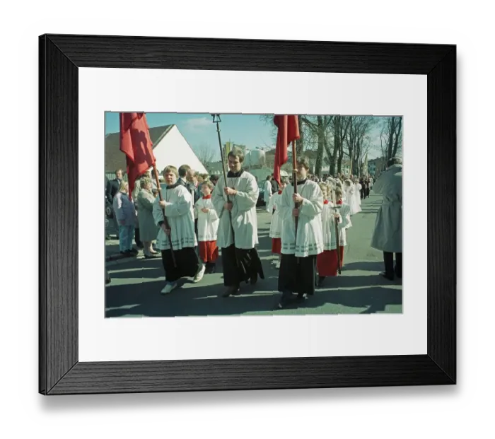 Framed Print : Altar boy first communion, procession