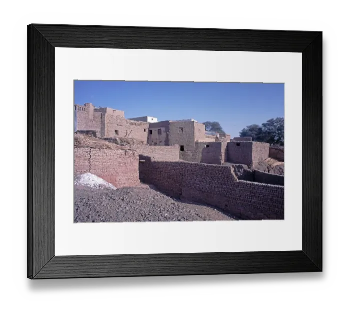 Framed Print : Houses, main town El Qasr of the Oasis ad-Dachla