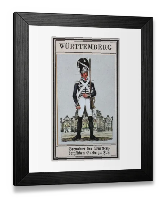 Framed Print : German Uniforms of the 19th century