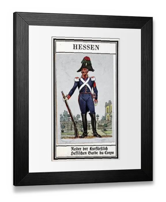 Framed Print : German Uniforms of the 19th century
