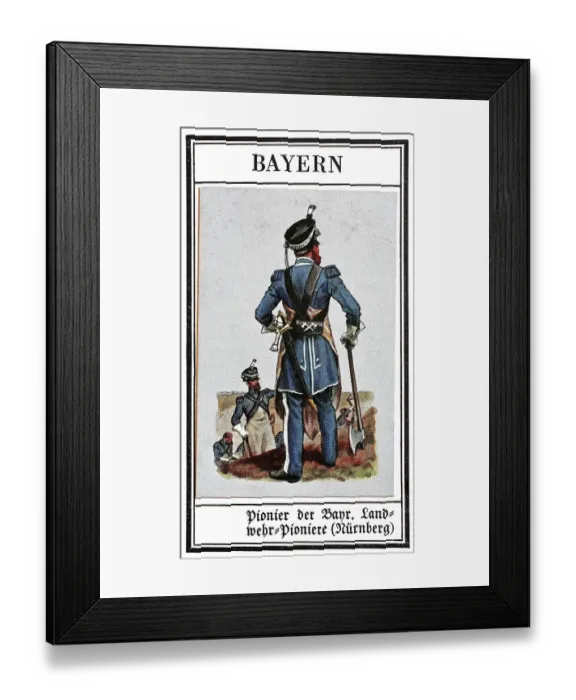 Framed Print : German uniforms of the 19th century