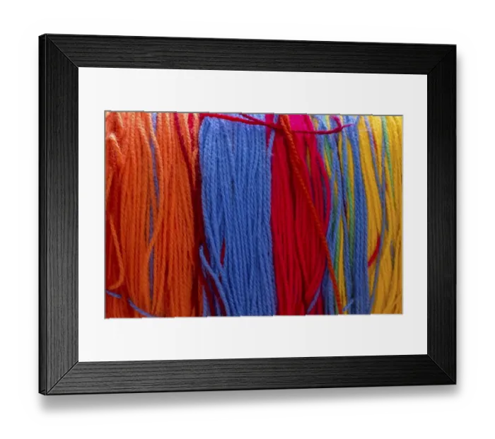 Framed Print : Colourful wool threads, colourful wool