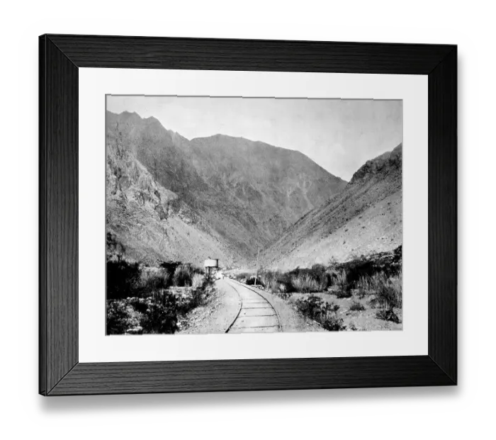 Framed Print : The high mountain route of the Oroya Railway through the Cordillera