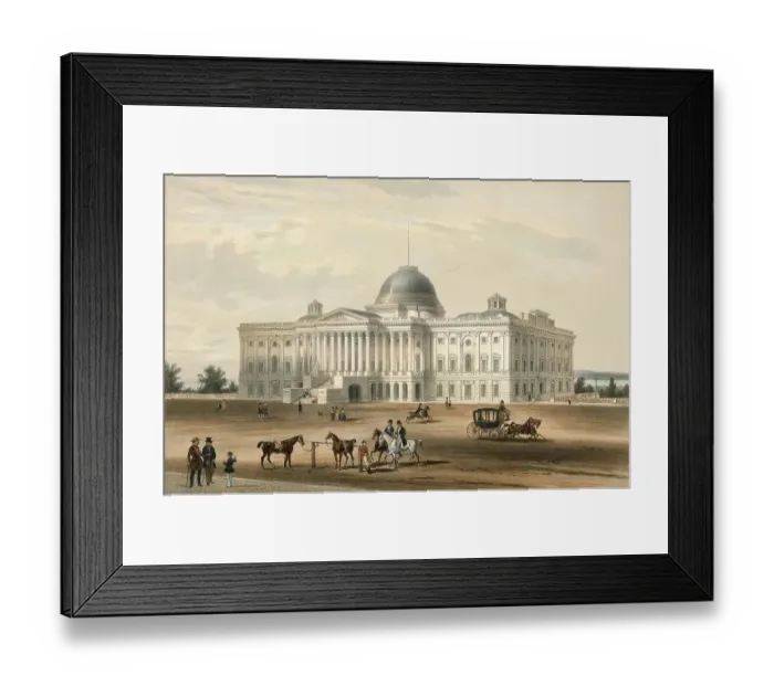 Framed Print : Washington, Capitol, 1848, America