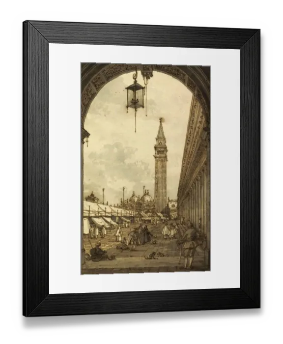 Framed Print : Piazza San Marco, In the 18th century Venice was flooded with tourists