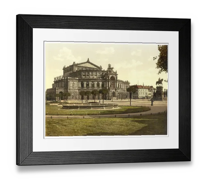 Framed Print : The theatre, Semperoper, in the old town of Dresden