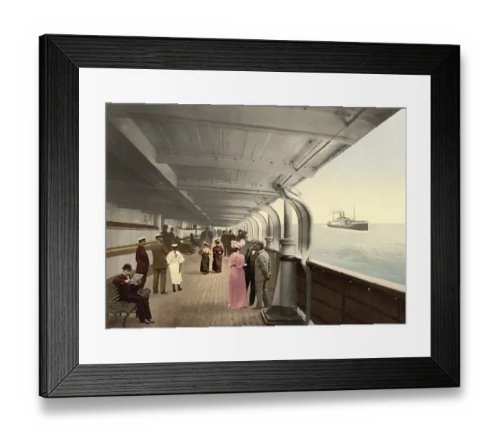Framed Print : The promenade deck on the steamer Maria Theresia