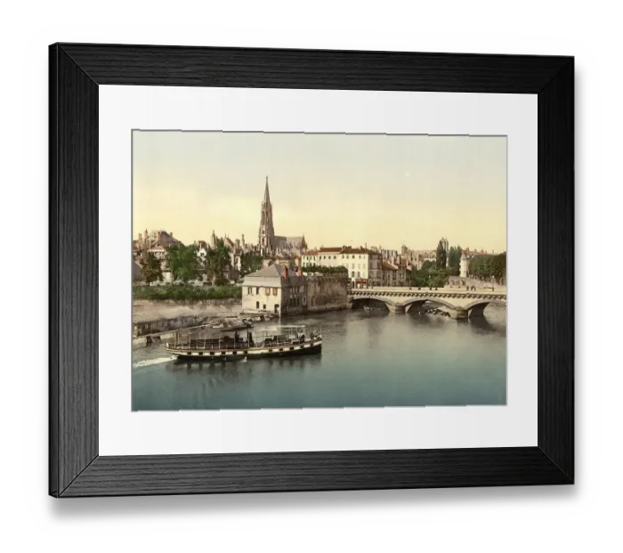 Framed Print : The Middle Bridge and the Jungfernwehr in Metz