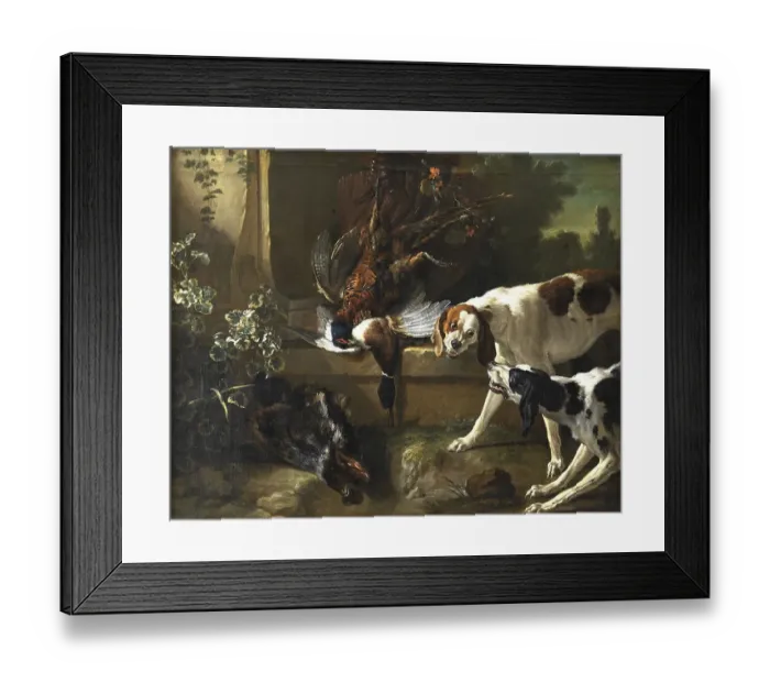 Framed Print : Hunting Dogs and Game, Historical