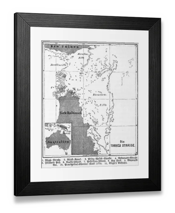 Framed Print : Map, 17th century, Torres Strait
