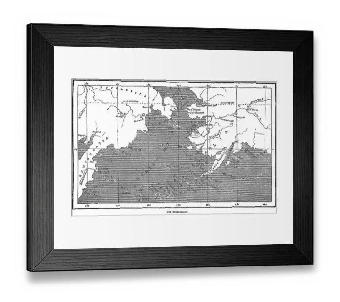Framed Print : Historical map 1885, Russia, Alaska Framed Print : Historical map 1885, Russia, Alaska