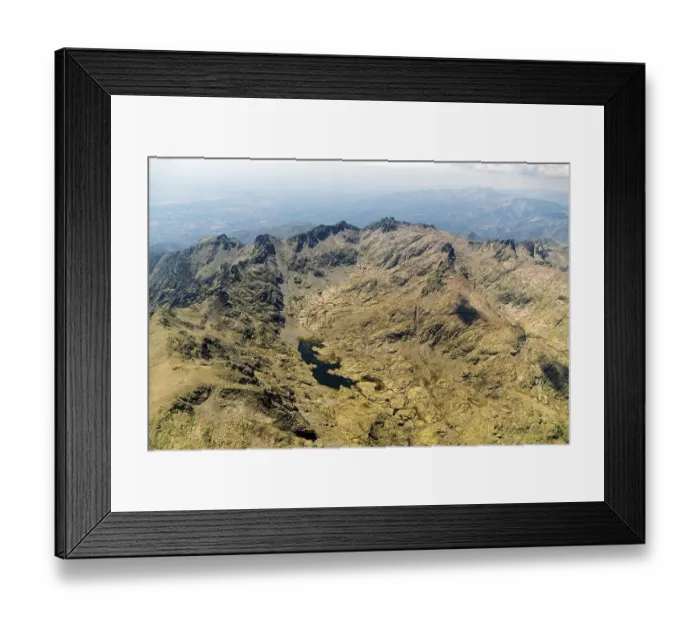 Framed Print : Aerial view of Pico de Almanzor (2591 metres high) highest mountain of the Sierra de Gredos