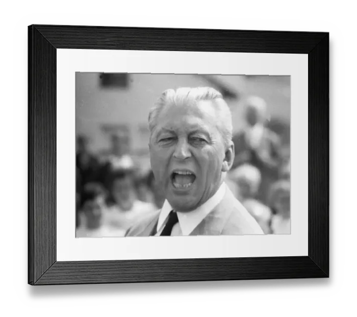 Framed Print : Personalities from politics, business and culture from the years 1965-71
