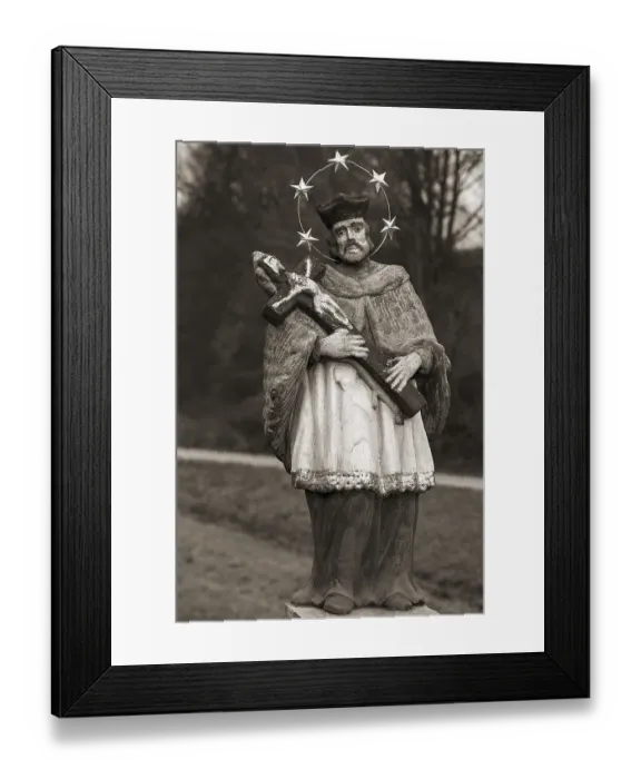 Framed Print : Sculpture of Saint Nepomuk, Pretzfeld