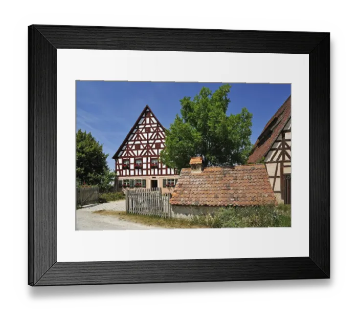 Framed Print : Hop farmhouse, built in 1821, a bakehouse in front Framed Print : Hop farmhouse, built in 1821, a bakehouse in front