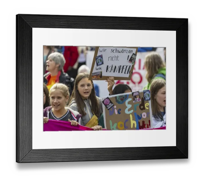 Framed Print : Fridays for Future demonstration on 25 September 2022 in Cologne