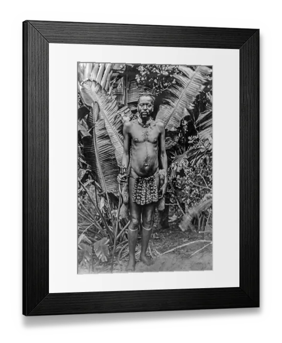 Framed Print : Portrait of an African man in front of banana trees Framed Print : Portrait of an African man in front of banana trees