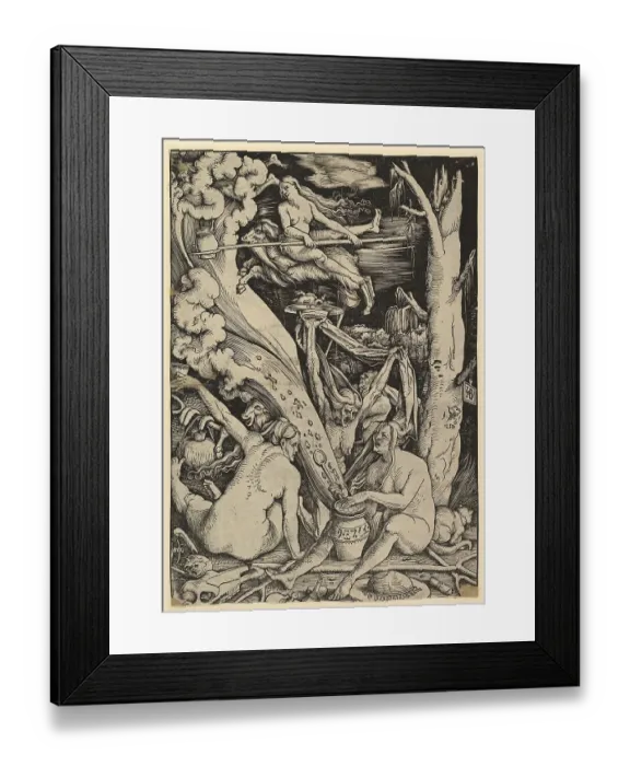 Framed Print : Witches, after a painting by Hans Baldung Framed Print : Witches, after a painting by Hans Baldung