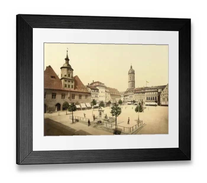 Framed Print : Market Square and Bismarck Fountain in Jena