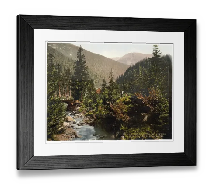 Framed Print : Elbe Breakthrough, the Lange Grund with the Klausen Water and the much-visited village of St