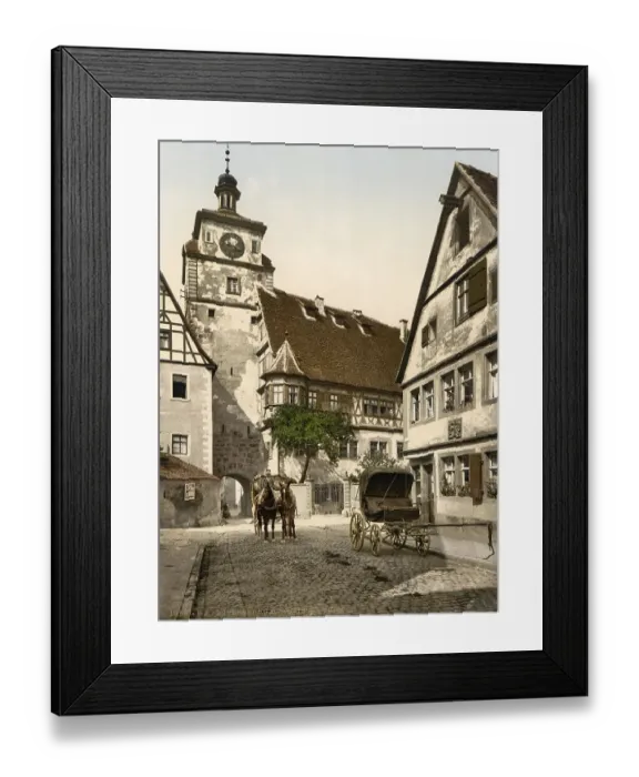 Framed Print : The White Tower from the former first fortification ring in Rothenburg ob der Tauber