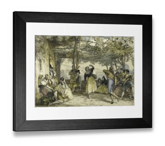 Framed Print : Peasants Dancing at a Festival Bolero