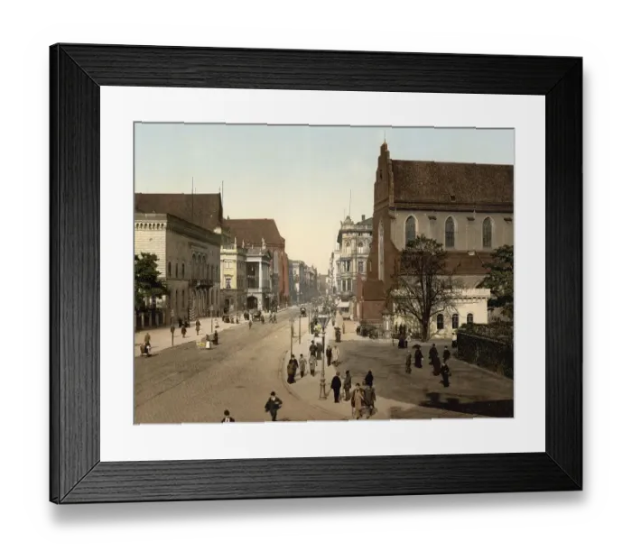 Framed Print : Schweidnitz Street in Breslau, Silesia Framed Print : Schweidnitz Street in Breslau, Silesia