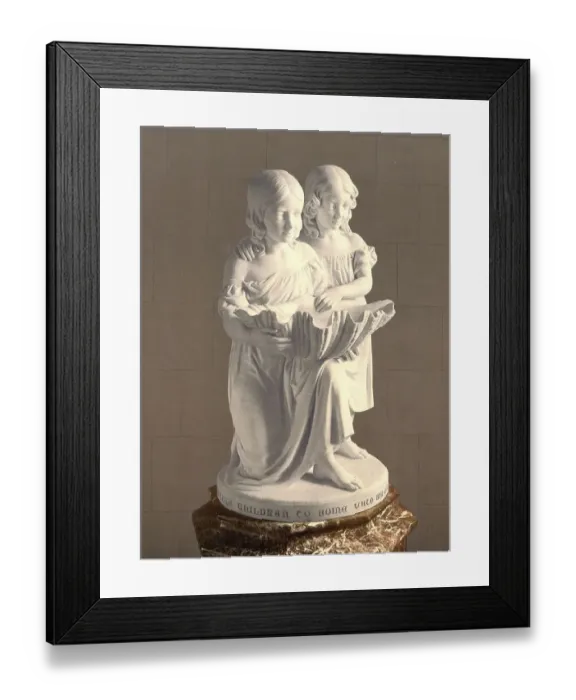 Framed Print : St Margaret's Church marble figures in the interior in Bodelwyddan