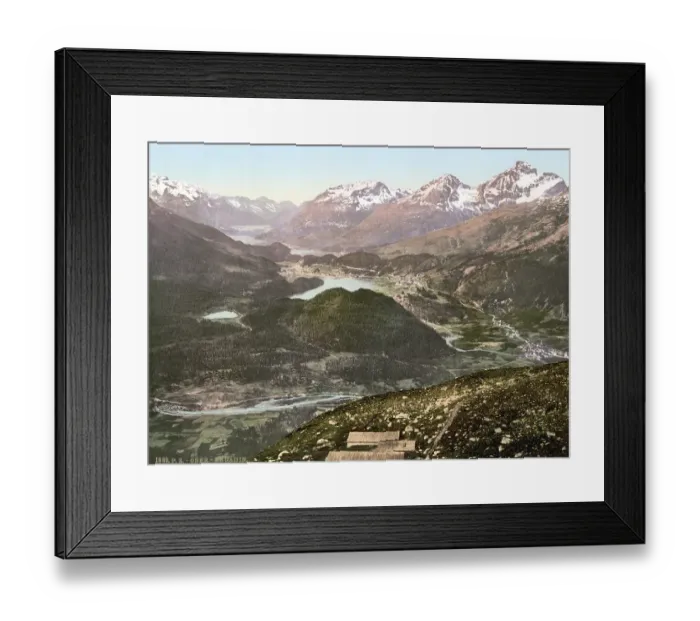 Framed Print : View over the upper Engadine, Alpine landscape Framed Print : View over the upper Engadine, Alpine landscape